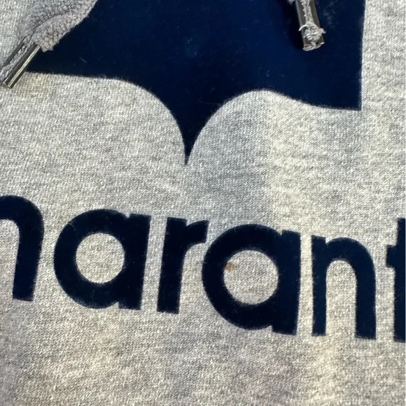 Isabel Marant Gray Cut Off Hoodie Small 36 Logo - Picture 5 of 8